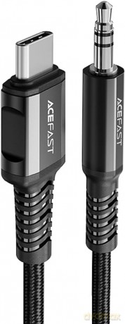 Acefast kabel audio USB Typ C - 3,5mm mini jack (męski) 1,2m, AUX czarny (C1-08 black)