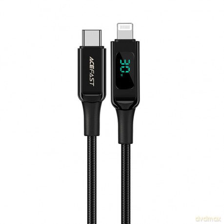 Acefast kabel MFI USB Typ C - Lightning 1,2m, 30W, 3A czarny (C6-01 Black)