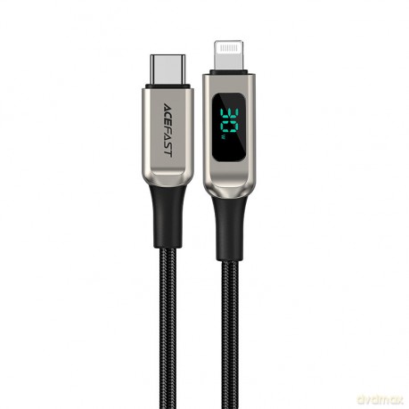 Acefast kabel MFI USB Typ C - Lightning 1,2m, 30W, 3A srebrny (C6-01 silver)