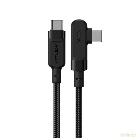 Acefast kątowy kabel USB Typ C - USB Typ C 2m, 100W (20V/5A) czarny (C5-03 Black)