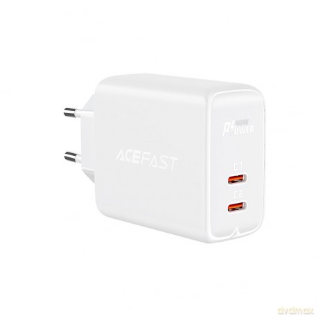 Acefast ładowarka sieciowa 2x USB Typ C 40W, PPS, PD, QC 3.0, AFC, FCP biały (A9 white)