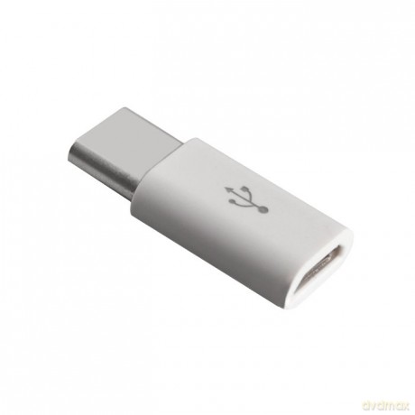 Adapter przejściówka z micro USB na USB Type-C biała