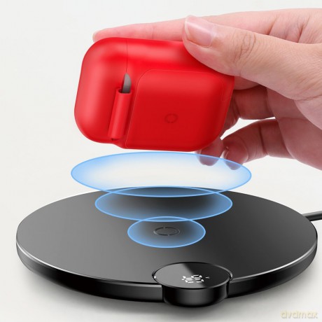 Baseus AirPods Wireless Charger Case silikonowe etui na słuchawki Apple AirPods z funkcją bezprzewodowego ładowania (WIAPPOD-09) czerwony