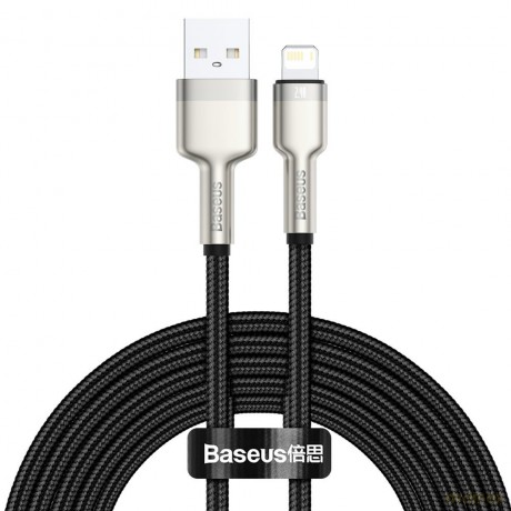 Baseus Cafule Metal Data kabel USB - Lightning 2,4 A 2 m czarny (CALJK-B01)