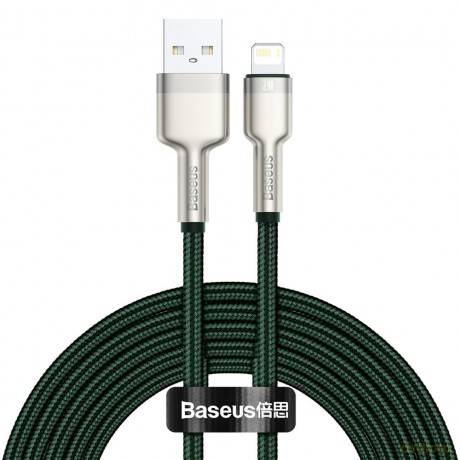 Baseus Cafule Metal Data kabel USB - Lightning 2,4 A 2 m zielony (CALJK-B06)