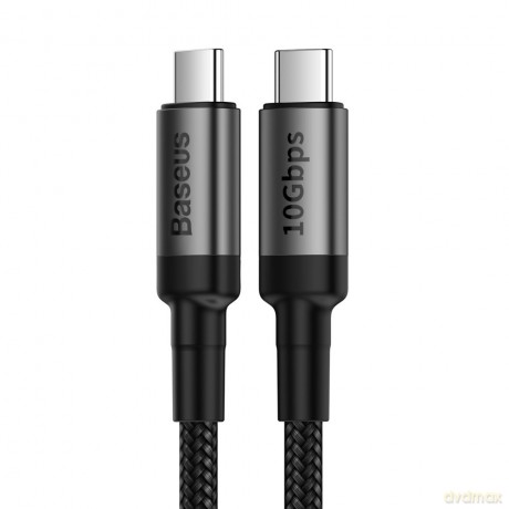 Baseus Cafule nylonowy kabel przewód USB Typ C PowerDelivery 3.1 100W QC3.0 20V/5A 1m szary (CATKLF-SG1)