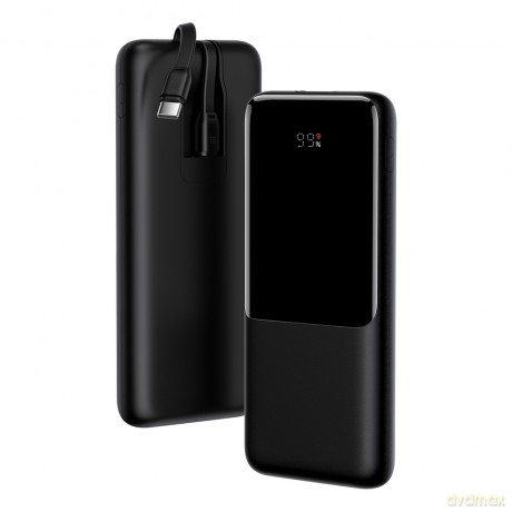 Baseus Elf powerbank z cyfrowym wyświetlaczem szybkie ładowanie 10000mAh 22,5W czarny (PPJL010001)