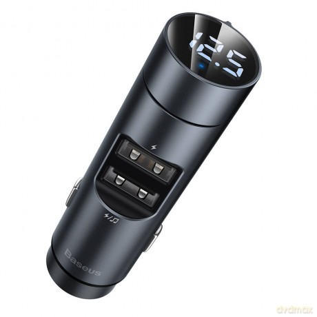 Baseus Energy Column Transmiter FM Bluetooth 5.0 ładowarka samochodowa 2x USB 3,1A QC3.0 szary (CCNLZ-0G)