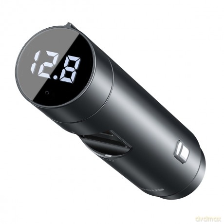 Baseus Energy Column Transmiter FM Bluetooth 5.0 ładowarka samochodowa 2x USB 3,1A QC3.0 szary (CDNL000014)