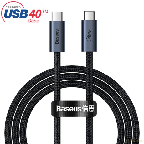 Baseus Flash Series kabel USB4 40Gbps USB Typ C - USB Typ C wideo 8K 60Hz 100W szary (CASS010014)