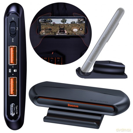 Baseus Gamo GA01 adapter 2x USB HUB Bluetooth Android iOS na mysz i klawiaturę czarny (GMGA01-01)
