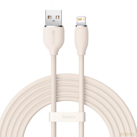 Baseus kabel, przewód USB - Lightning 2,4A długość 2 m Jelly Liquid Silica Gel - różowy