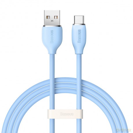 Baseus kabel, przewód USB - USB Typ C 100W długość 1,2 m Jelly Liquid Silica Gel - niebieski