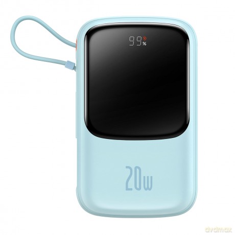 Baseus Qpow power bank 10000mAh wbudowany kabel Lightning 20W Quick Charge SCP AFC FCP niebieski (PPQD020003)