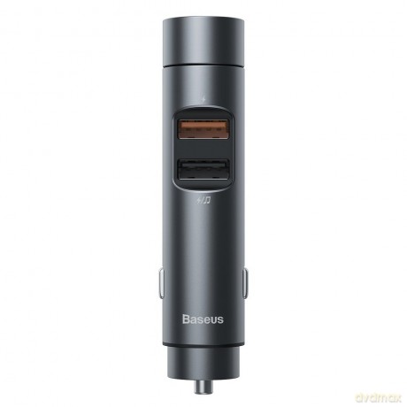 Baseus Transmiter FM Bluetooth 5.0 ładowarka samochodowa 2x USB 3 A 18 W PPS Quick Charge 3.0 AFC FCP grafitowy (CCNLZ-D0G)