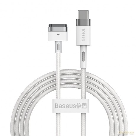 Baseus Zinc kątowy magnetyczny kabel zasilający do MacBooka Power - USB Typ C 60W 2m biały (CATXC-V02)