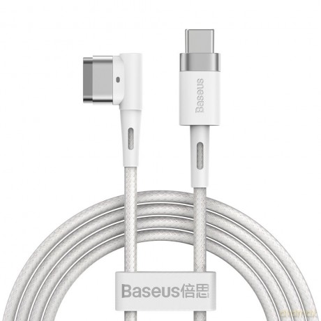 Baseus Zinc kątowy magnetyczny kabel zasilający do MacBooka Power - USB Typ C 60W 2m biały L-shape (CATXC-W02)
