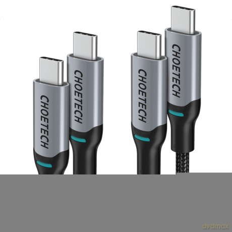 Choetech 2x kabel przewód USB Typ C - USB Typ C Power Delivery 100W 5A 1,8m czarny (MIX00073)