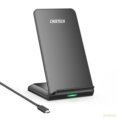 Choetech bezprzewodowa ładowarka Qi 10W stojak na telefon + kabel USB - micro USB czarny (T524-S)