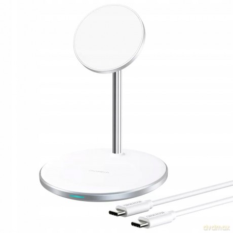 Choetech ładowarka bezprzewodowa Qi 15W do iPhone i AirPods uchwyt magnetyczny kompatybilny z MagSafe srebrny (T581-F)