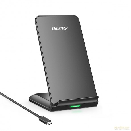 Choetech zestaw 2 x ładowarka bezprzewodowa Qi stojak podstawka 10W czarny (T524-S) + kabel USB - micro USB 1,2m (MIX00093)