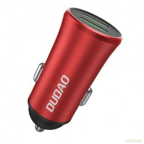 Dudao 3,4A inteligentna ładowarka samochodowa 2x USB czerwony (R6S red)
