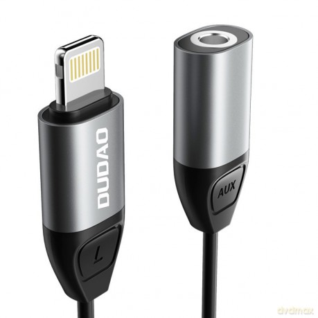 Dudao adapter przejściówka ze złącza Lightning na gniazdo słuchawkowe 3,5 mm mini jack szary (L17 gray)