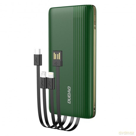 Dudao K4Pro powerbank z wbudowanymi kablami 10000mAh wyświetlacz LED zielony