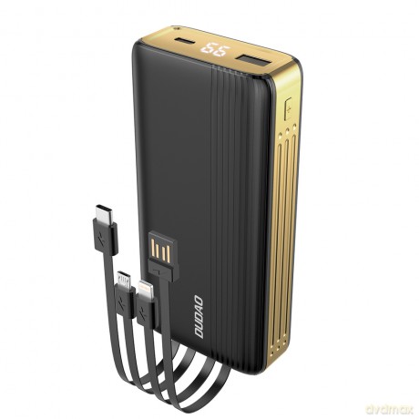 Dudao K4Pro powerbank z wbudowanymi kablami 20000mAh wyświetlacz LED czarny