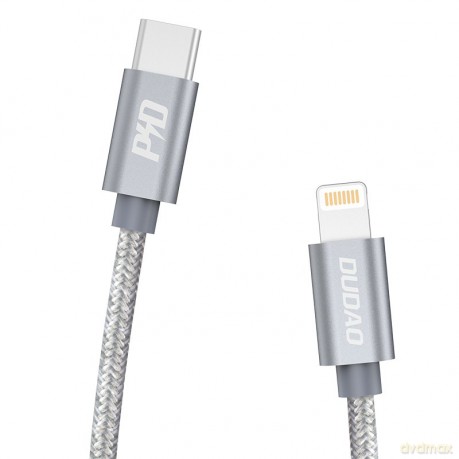 Dudao kabel przewód USB Typ C - Lightning Power Delivery 45W 1m szary (L5Pro grey)
