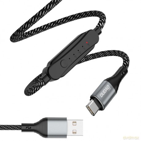 Dudao kabel USB - USB Typ C 5 A 1 m timer wyłącznik czasowy 1 - 5 godzin czarny (L7xsT)