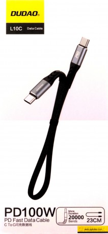 Dudao L10C kabel USB Typ C - USB Typ C PD100W czarny (L10C)