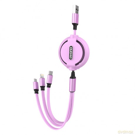 Dudao L8H kabel 3w1 z możliwością przedłużenia 1.1m fioletowy (L8H-purple)