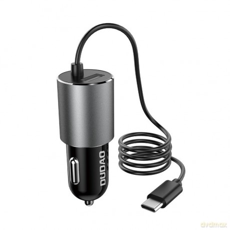 Dudao ładowarka samochodowa USB z wbudowanym kablem USB Typ C 3,4 A czarny (R5Pro T)