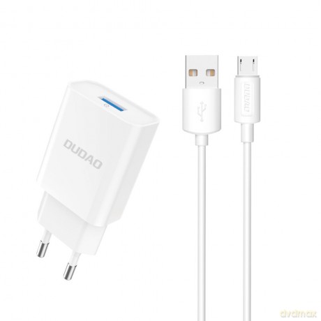 Dudao ładowarka sieciowa USB QC3.0 12W biały + kabel Lightning 1m (A3EU)
