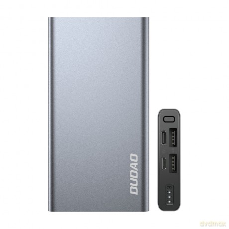 Dudao metalowy power bank z LEDowym wskaźnikiem poziomu naładowania 10000mAh srebrny (K5Pro)