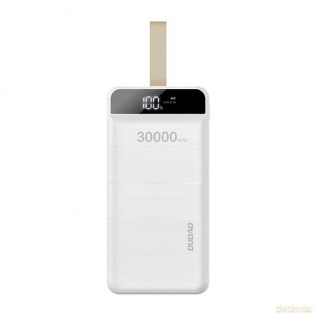 Dudao power bank 30000 mAh 3x USB z lampką LED biały (K8s+ white)