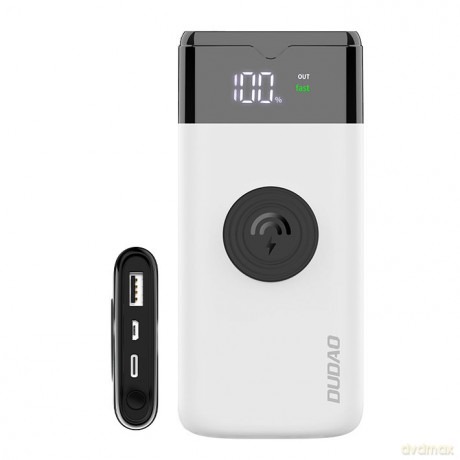 Dudao powerbank 10000mAh PD 20W QC 5.0 22.5W + bezprzewodowy 15W biały