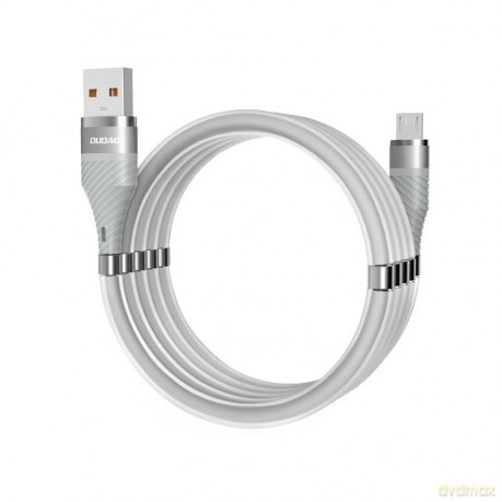 Dudao samoorganizujący magnetyczny kabel przewód USB - micro USB 5 A 1 m szary (L1xsM light gray)