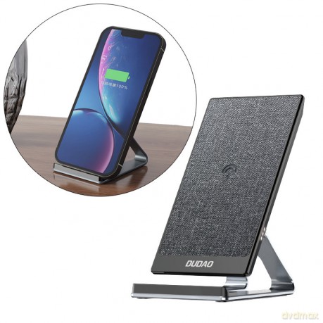 Dudao szybka ładowarka bezprzewodowa z aluminiowym stojakiem 15W czarny (A10Pro)