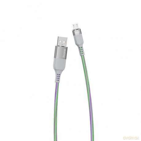 Dudao świecący podświetlany kabel LED USB - micro USB 5 A 1 m szary (L9XM)