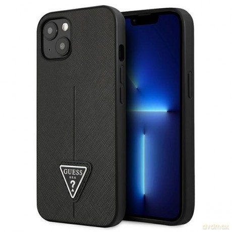 Guess GUHCP13MPSATLK iPhone 13 6,1" czarny/black hardcase SaffianoTriangle Logo