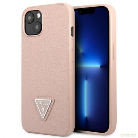 Guess GUHCP13MPSATLP iPhone 13 6,1" różowy/pink hardcase SaffianoTriangle Logo