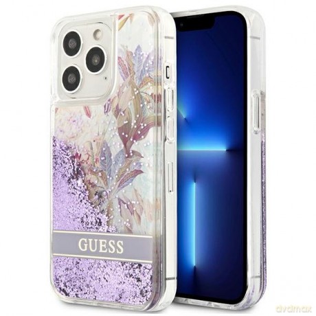 Guess GUHCP13XLFLSU iPhone 13 Pro Max 6,7" fioletowy/purple hardcase Flower Liquid Glitter