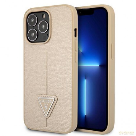 Guess GUHCP13XPSATLE iPhone 13 Pro Max 6,7" beżowy/beige hardcase SaffianoTriangle Logo