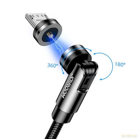 Joyroom magnetyczny kabel przewód USB - micro USB do ładowania 2,4A 1,2m czarny (S-1224X2 M black)