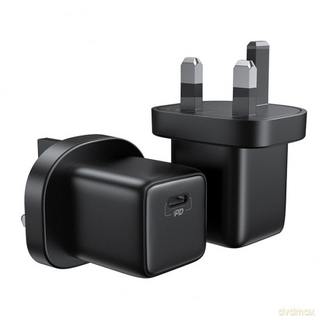 Joyroom mała szybka ładowarka USB Typ C PD 25W wtyczka UK czarny (L-P251)