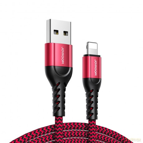 Joyroom N10 King Kong series zestaw 3 x nylonowy kabel przewód USB - Lightning (0.25m + 1.2m + 2m) 2,4A czerwone