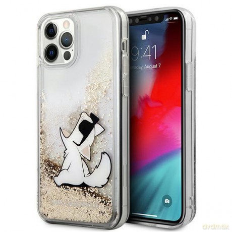 Karl Lagerfeld KLHCP12LGCFD iPhone 12 Pro Max złoty/gold hardcase Liquid Glitter Choupette Fun