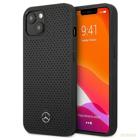 Mercedes MEHCP13MDELBK iPhone 13 6,1" czarny/black hardcase Leather Perforated